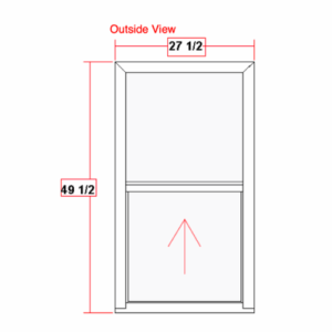 28" W x 50" H