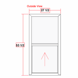 28" W x 54" H