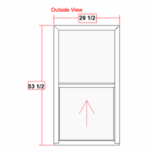 30" W x 54" H