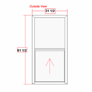 32" W x 62" H
