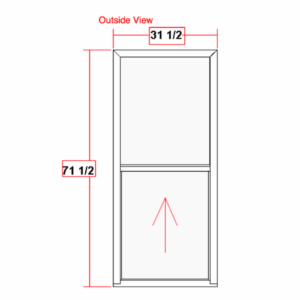 32" W x 72" H